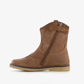 Groot leren meisjes western boots bruin