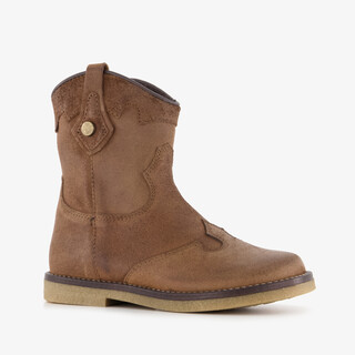 Groot leren meisjes western boots bruin