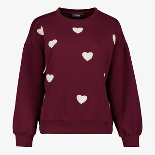 TwoDay dames sweater met hartjes bordeauxrood
