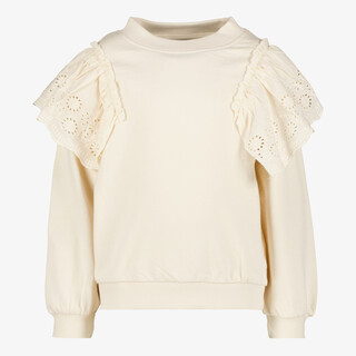 TwoDay meisjes sweater met broderie details beige