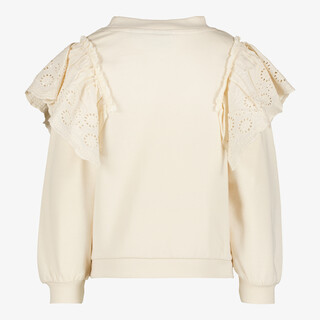 TwoDay meisjes sweater met broderie details beige