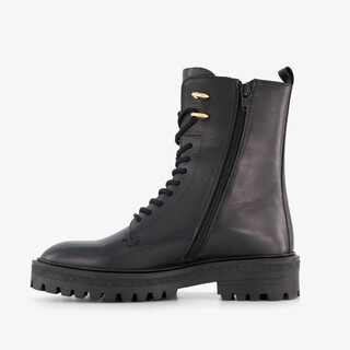 Harper leren dames veterboots zwart