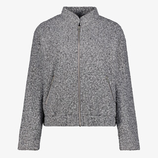 TwoDay dames bouclé bomber jas grijs