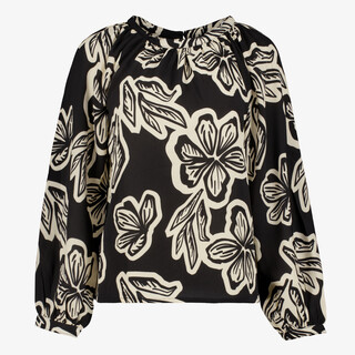 TwoDay dames blouse met bloemenprint zwart wit