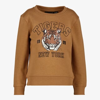 Unsigned jongens sweater met tijgerkop bruin