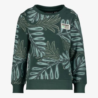Unsigned jongens sweater met bladerenprint groen