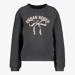TwoDay meisjes sweater met tekst en strikje grijs
