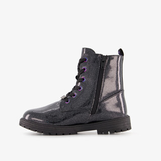 Wednesday meisjes veterboots met glitters zwart