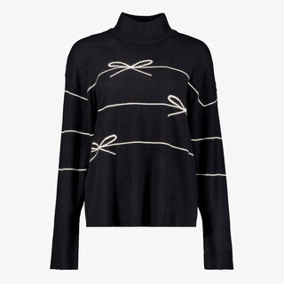 Twoday dames trui met strikjes zwart