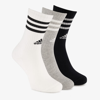Adidas 3 paar Ribbed unisex sokken zwart wit grijs