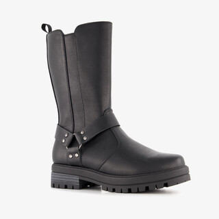 Blue Box hoge meisjes biker laarzen met studs zwart