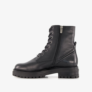 Harper leren dames veterboots zwart