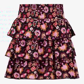 TwoDay gelaagde meisjes rok met bloemenprint zwart roze