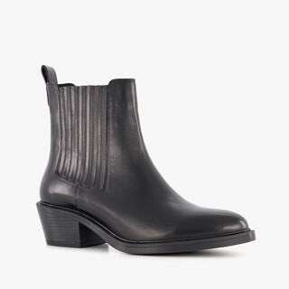 Harper leren dames Chelsea boots met hak zwart