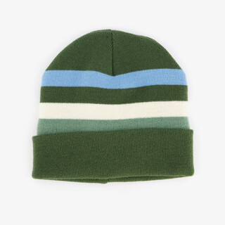 Gebreide jongens muts met teddyvoering groen blauw