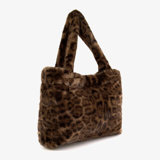 Dames shopper met panterprint  bruin
