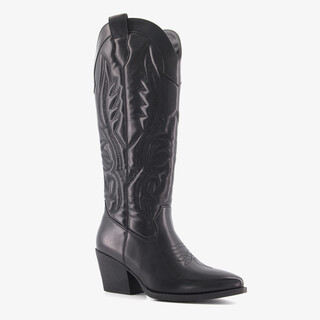 Blue Box hoge dames cowboylaarzen zwart