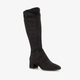 Tamaris suèdelook dames laarzen met hak zwart