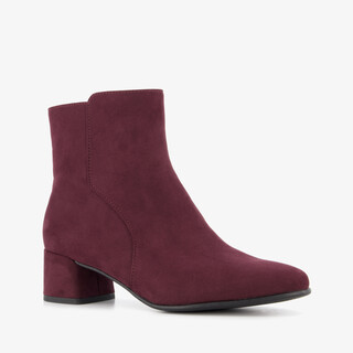 Nova dames enkellaarsjes met hak bordeaux