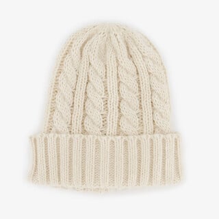 Gebreide muts dames wit