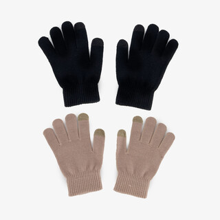 2 paar touchscreen handschoenen zwart beige