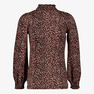TwoDay meisjes top met lange mouwen en panterprint bruin