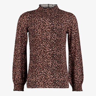 TwoDay meisjes top met lange mouwen en panterprint bruin