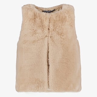 TwoDay meisjes gilet van imitatiebont beige