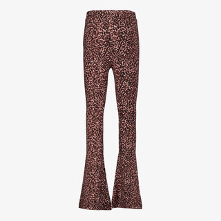 TwoDay flared meisjes broek met panterprint bruin