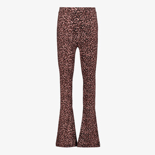 TwoDay flared meisjes broek met panterprint bruin