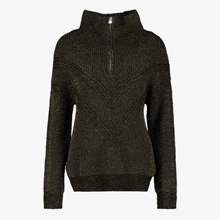 TwoDay dames trui met rits en gouden details zwart