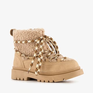 Blue Box meisjes teddy boots beige
