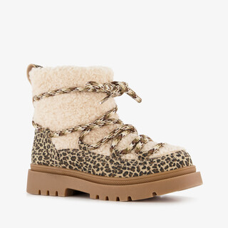 Blue Box gevoerde meisjes teddy boots met luipaardprint