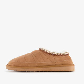 Hush Puppies leren heren pantoffels gevoerd cognac