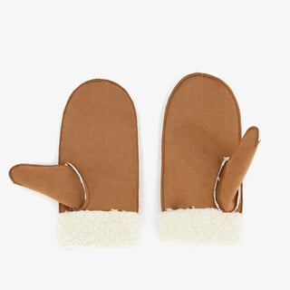 Gewatteerde dames handschoenen bruin