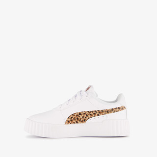 Puma Carina 3.0 meisjes sneakers met panterprint details wit