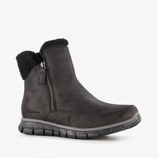 Skechers Synergy - Collab gevoerde dames enkellaarsjes zwart