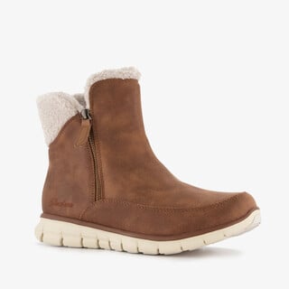 Skechers Synergy - Collab gevoerde dames enkellaarsjes bruin