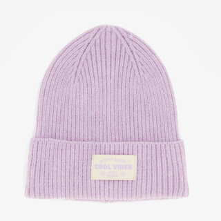 Gebreide dames muts lila