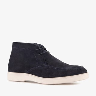 Van Beers suède heren veterschoenen donkerblauw