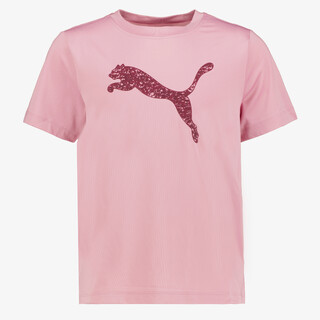 Puma Tad ESS Log Graphic sport kinder T-shirt roze