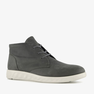 ECCO leren heren veterboots grijs