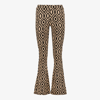 TwoDay dames flared broek met tribal print bruin zwart