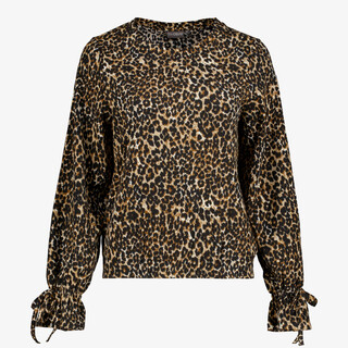 TwoDay dames blouse met luipaardprint en strikjes