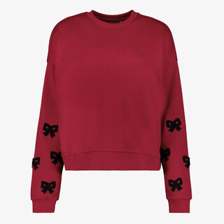 TwoDay dames sweater met strikjes bordeauxrood