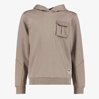 Unsigned jongens hoodie met borstzakje beige
