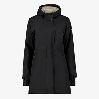 Mountain Peak lange gevoerde dames softshell jas zwart