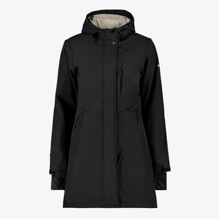 Mountain Peak lange gevoerde dames softshell jas zwart