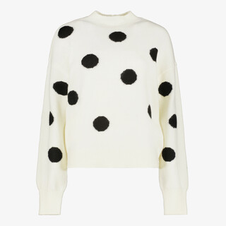 TwoDay dames trui wit met zwarte stippen