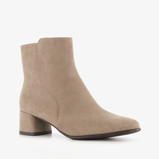 Nova dames enkellaarsjes met hak beige